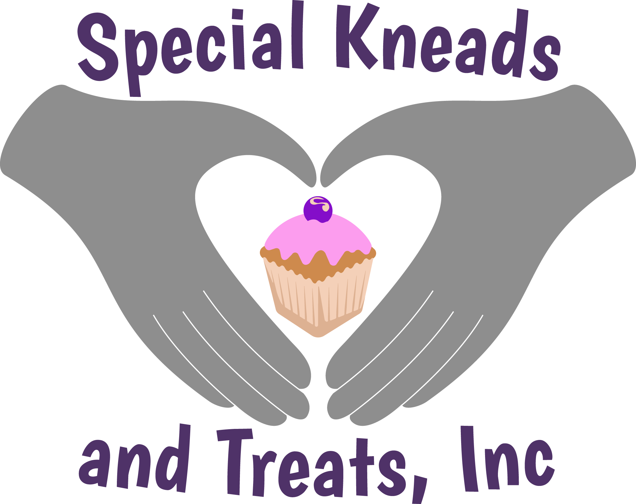 two hands in the shape of a heart with a cupcake in the middle