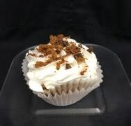A brownie Boo Boo cookie cupcake, topped with vanilla buttercream, and finished with a crumbled Boo Boo cookie! Brookie