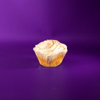 A poundcake cupcake with strawberry pudding filling, topped with cream cheese icing and finished with a strawberry cookie crumble. Strawberry Crunch cupcake